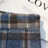 Womens High Waist Plaid Woolen Pleated Mini Skirt Fall Winter Preppy Office