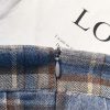 Womens High Waist Plaid Woolen Pleated Mini Skirt Fall Winter Preppy Office