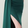 Satin Spaghetti Strap Slim Fit Mermaid Evening Dress High Slit Summer Party