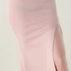 One-Shoulder Satin Pleated Slim-Fit Mermaid Evening Dress High Slit Party Wedding