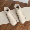 Womens Waterproof Warm Fleece Snow Boots Side Zip Round Toe Flat Winter