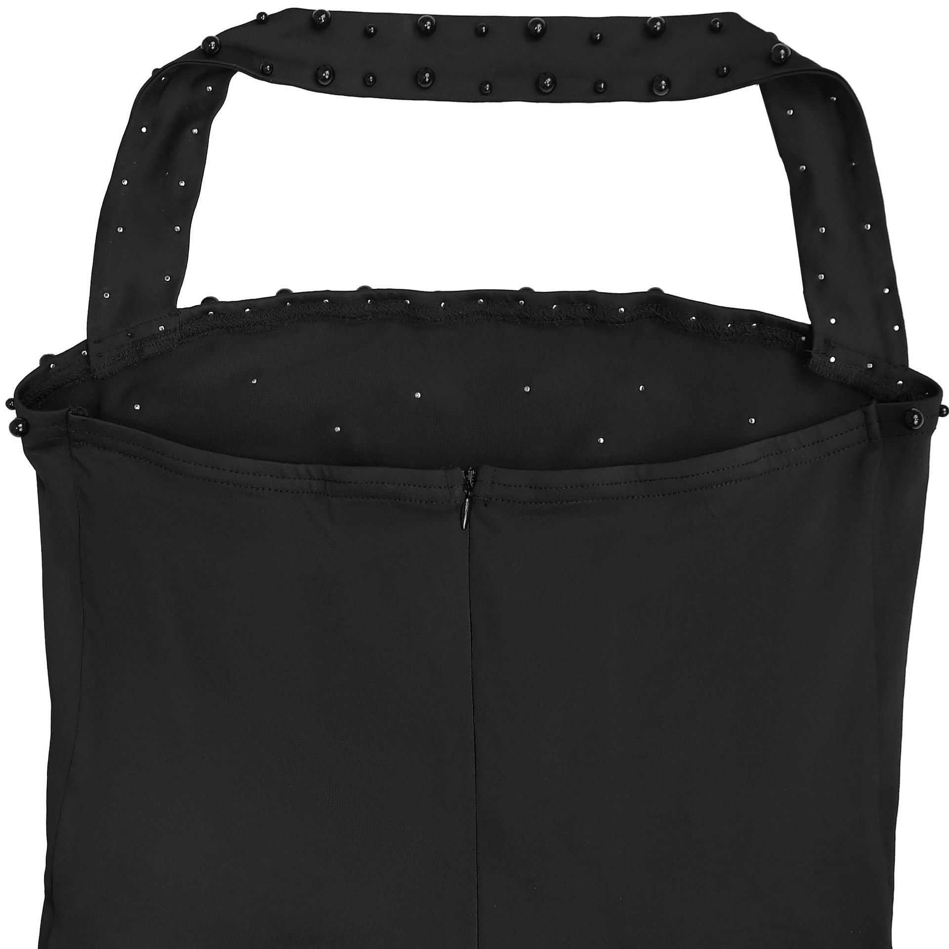 Halter Sleeveless Rhinestone Beaded Bodycon Maxi Dress