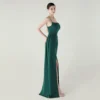 Satin Spaghetti Strap Slim Fit Mermaid Evening Dress High Slit Summer Party