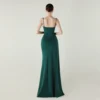 Satin Spaghetti Strap Slim Fit Mermaid Evening Dress High Slit Summer Party