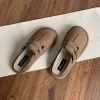 Womens Casual Slip-On Clogs Suede Buckle Hollow Anti-Slip Rubber Sole