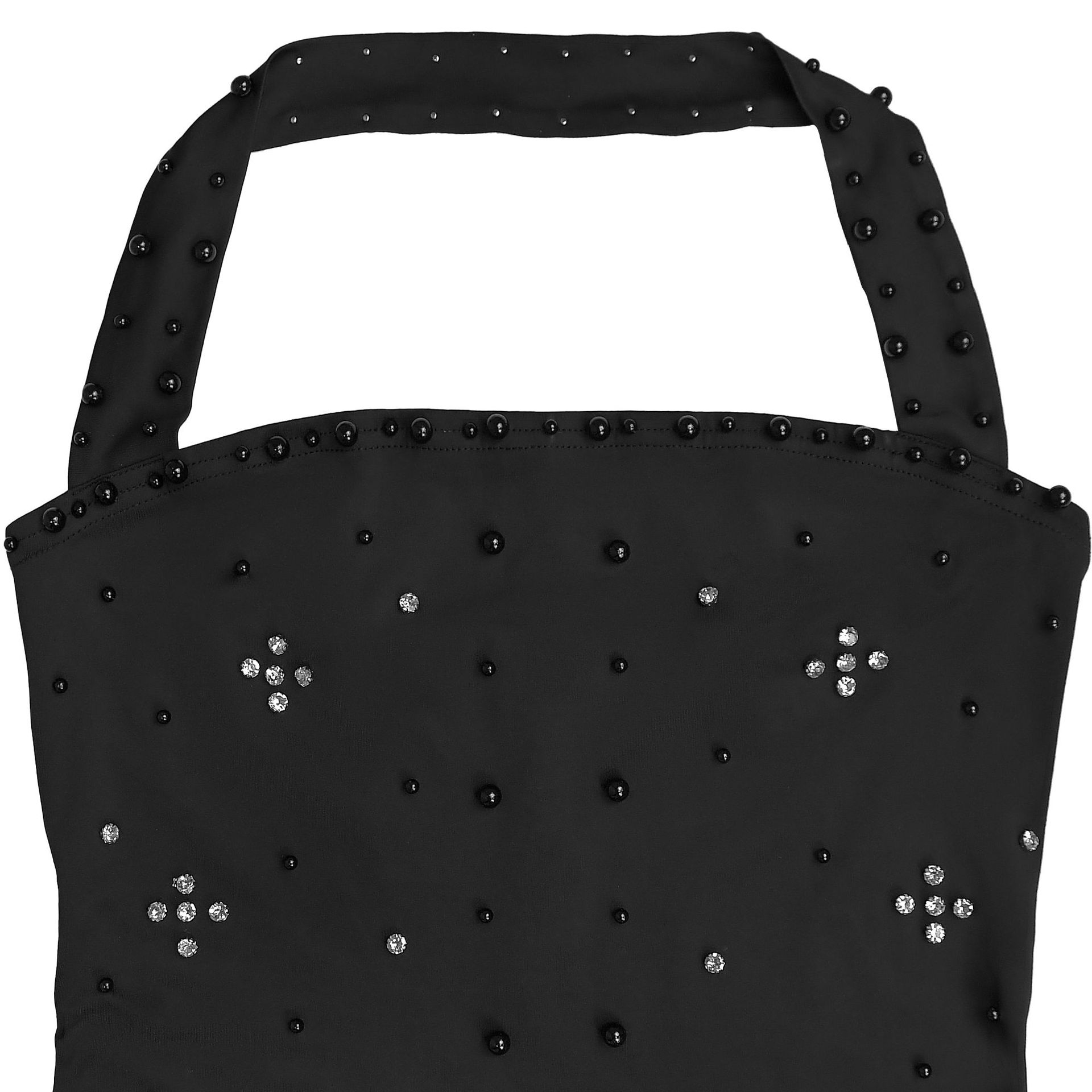 Halter Sleeveless Rhinestone Beaded Bodycon Maxi Dress