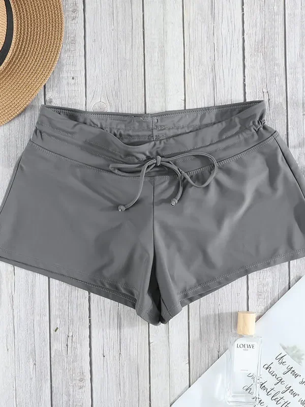 Womens Plus Size Quick Dry Athletic Swim Briefs Solid Floral Nylon