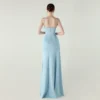 Satin Spaghetti Strap Slim Fit Mermaid Evening Dress High Slit Summer Party