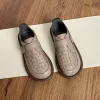 Womens Woven Buckle Loafers Round Toe Soft Rubber Sole Slip-On Casual Shoes