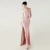 Satin Spaghetti Strap Slim Fit Mermaid Evening Dress High Slit Summer Party