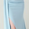 Satin Spaghetti Strap Slim Fit Mermaid Evening Dress High Slit Summer Party