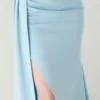Satin Spaghetti Strap Slim Fit Mermaid Evening Dress High Slit Summer Party