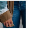 Womens Street Style Western Print Corduroy Loose Mid-Long Shirt Jacket