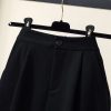 High Waist A-Line Midi Skirt Winter Solid Button Slimming