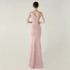 One-Shoulder Satin Pleated Slim-Fit Mermaid Evening Dress High Slit Party Wedding