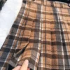 Womens High Waist Plaid Woolen Pleated Mini Skirt Fall Winter Preppy Office
