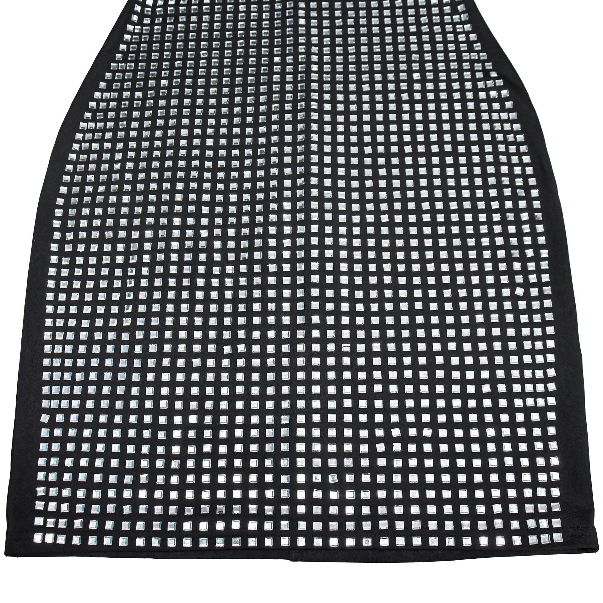 Halter Neck Rhinestone Bodycon Mini Dress Elegant High Waist