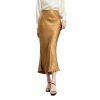 Gold Jacquard Acetate Mermaid Long Skirt High Waist Silky Bodycon Lady
