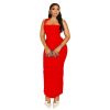 Halter Sleeveless Rhinestone Beaded Bodycon Maxi Dress
