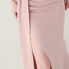 Satin Spaghetti Strap Slim Fit Mermaid Evening Dress High Slit Summer Party