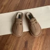 Womens Casual Slip-On Clogs Suede Buckle Hollow Anti-Slip Rubber Sole