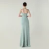 Satin Spaghetti Strap Slim Fit Mermaid Evening Dress High Slit Summer Party