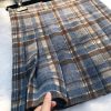 Womens High Waist Plaid Woolen Pleated Mini Skirt Fall Winter Preppy Office