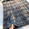Womens High Waist Plaid Woolen Pleated Mini Skirt Fall Winter Preppy Office