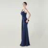 Satin Spaghetti Strap Slim Fit Mermaid Evening Dress High Slit Summer Party
