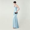 Satin Spaghetti Strap Slim Fit Mermaid Evening Dress High Slit Summer Party