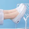 Womens White Nurse Shoes Leather Open Flat Heel Breathable Deodorizing Non-Slip