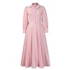 Womens Elegant Solid Puff Long Sleeve High Waist Office Commute Maxi Shirt Dress