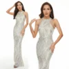 Sequin Mermaid Evening Gown Off Shoulder Slim Long Party Wedding Dress