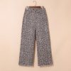 Womens High Waist Leopard Print Straight Leg Jeans Vintage Summer Stretch Pants
