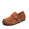 Womens Vintage Suede Round Toe Flat Slip-On Casual Shoes