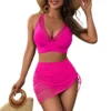 Womens Plus Size Mesh Skirt Swimsuit Backless Padded Quick Dry