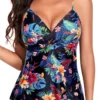 Women's Floral Tankini Swimsuit Padded No Underwire Two Piece