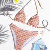 Print Tie Strap Bikini Womens Vacation Swimwear