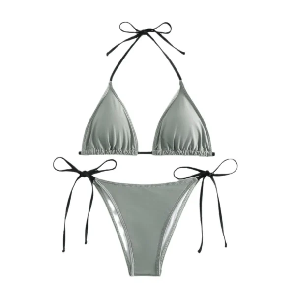 Womens Hot Girl Backless Two Piece Bikini Padded No Underwire Polyester Spandex