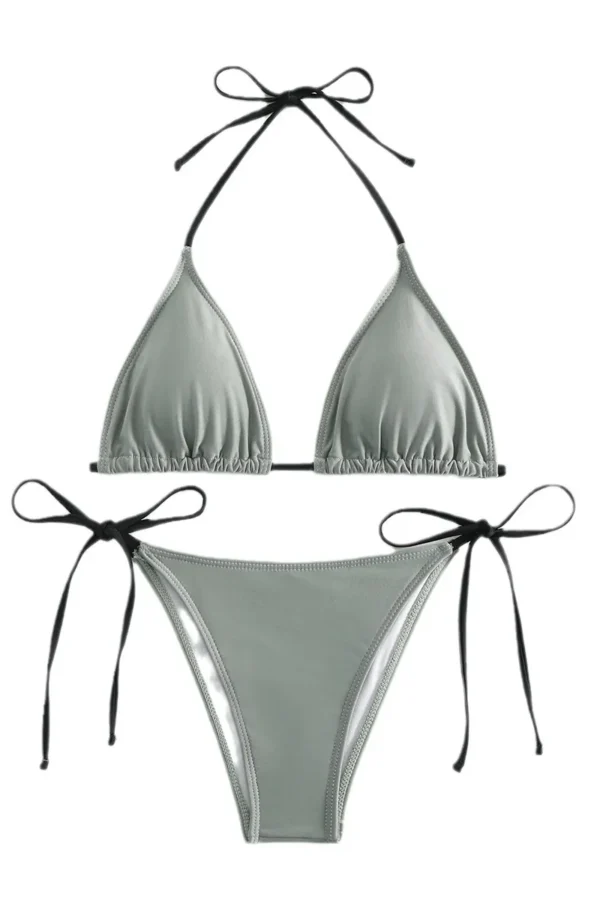 Womens Hot Girl Backless Two Piece Bikini Padded No Underwire Polyester Spandex