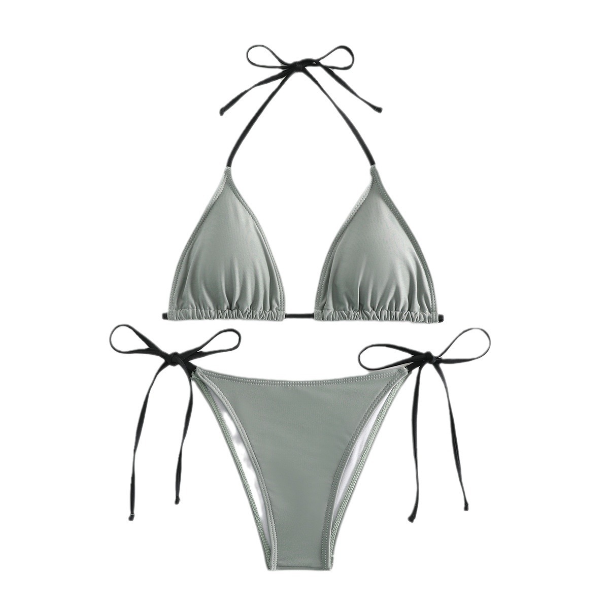 Womens Hot Girl Backless Two Piece Bikini Padded No Underwire Polyester Spandex