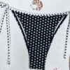 Womens Retro Polka Dot Triangle Bikini Tie Side Padded No Underwire