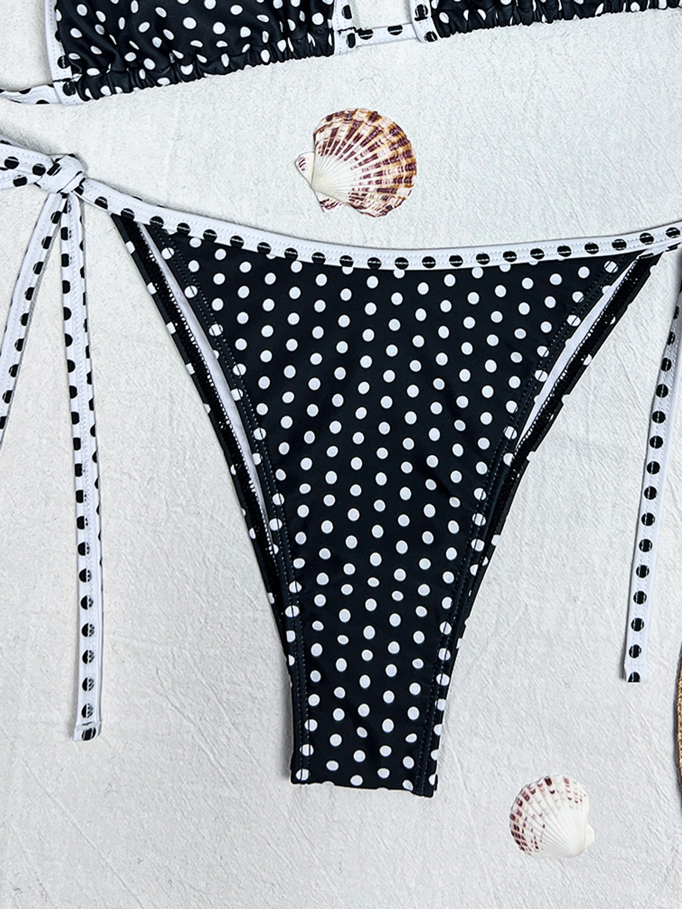 Womens Retro Polka Dot Triangle Bikini Tie Side Padded No Underwire