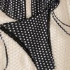 Retro Polka Dot Sexy Two Piece Long Top Tie Side Padded Swimsuit