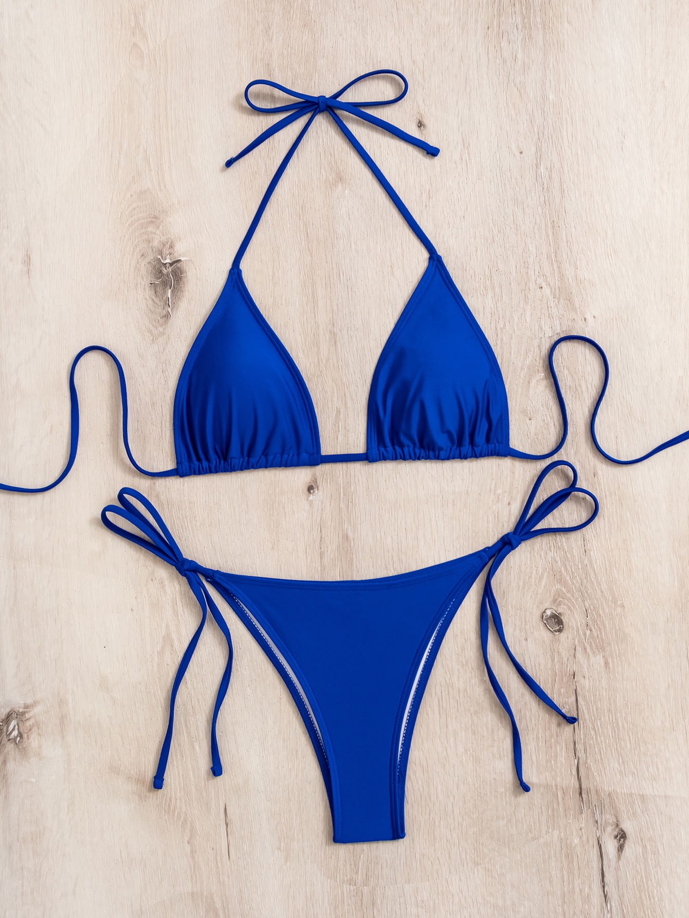 Womens Hot Girl Backless Two Piece Bikini Padded No Underwire Polyester Spandex