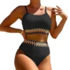 Womens High Waisted Ribbed Two Piece Bikini Trim Underwire Swimwear
