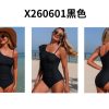 Womens One Shoulder Solid One Piece Swimsuit Nylon Quick Dry High Elastic Padded