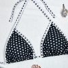 Womens Retro Polka Dot Triangle Bikini Tie Side Padded No Underwire