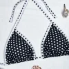Womens Retro Polka Dot Triangle Bikini Tie Side Padded No Underwire