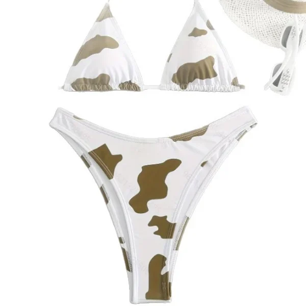 Women's Two Piece Bikini Padded Wireless Polyester Spandex Swimwear